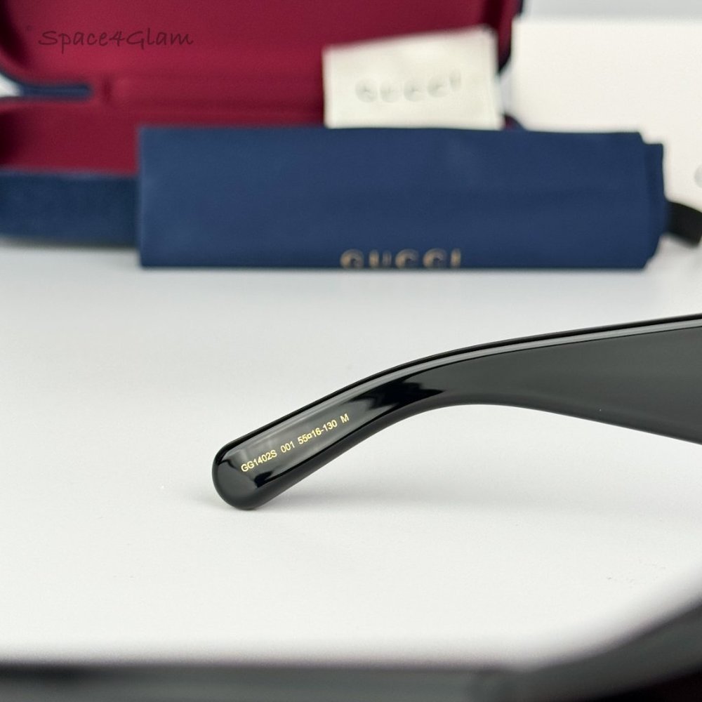 NEW Gucci GG1402S 001 Black Grey Women Square Sunglasses GG 1402S - Picture 8 of 12